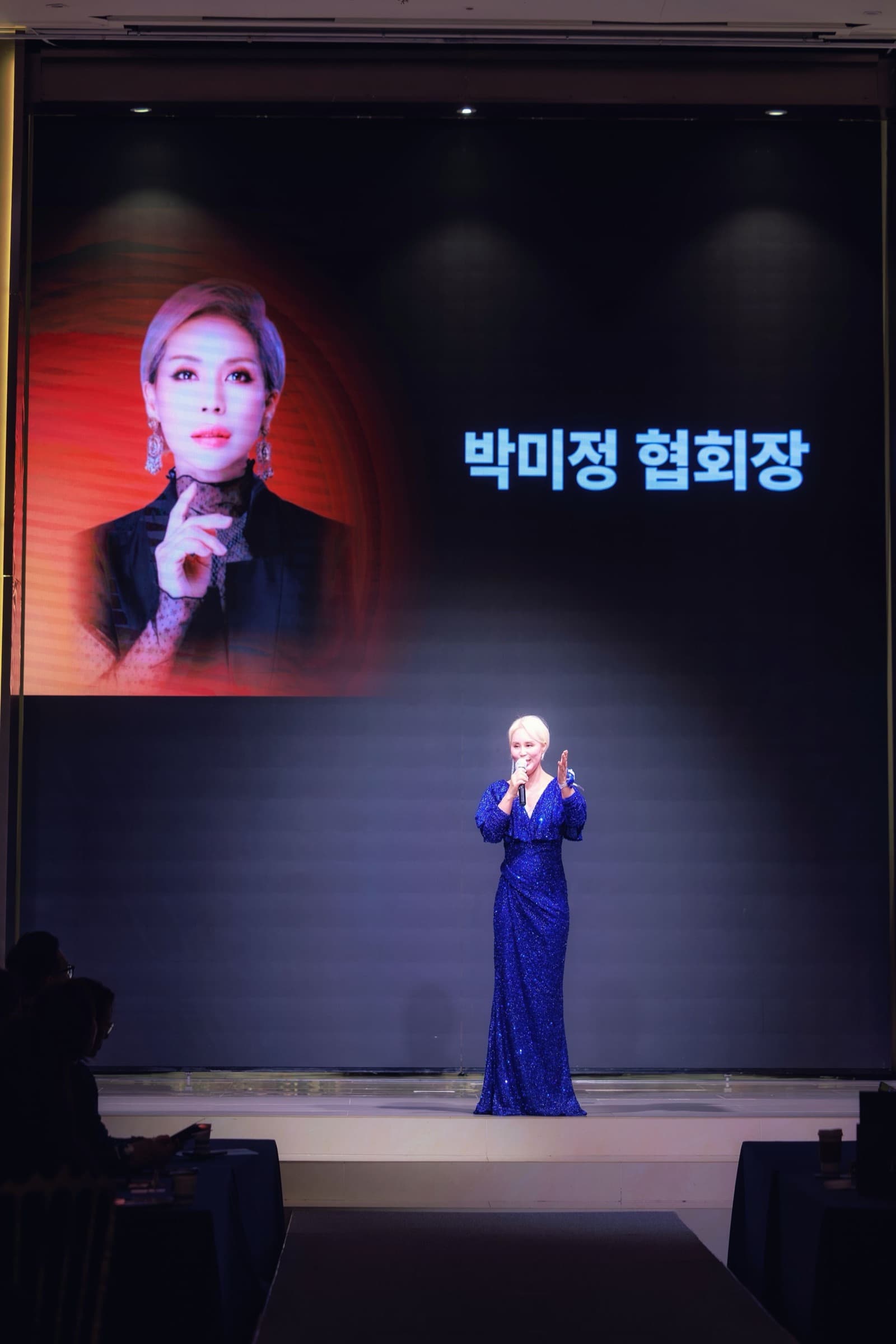 Chairwoman Park Mi-jung on stage